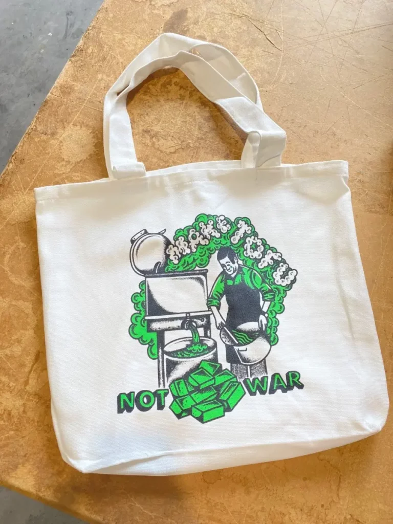 Not War Printed Tote Bag