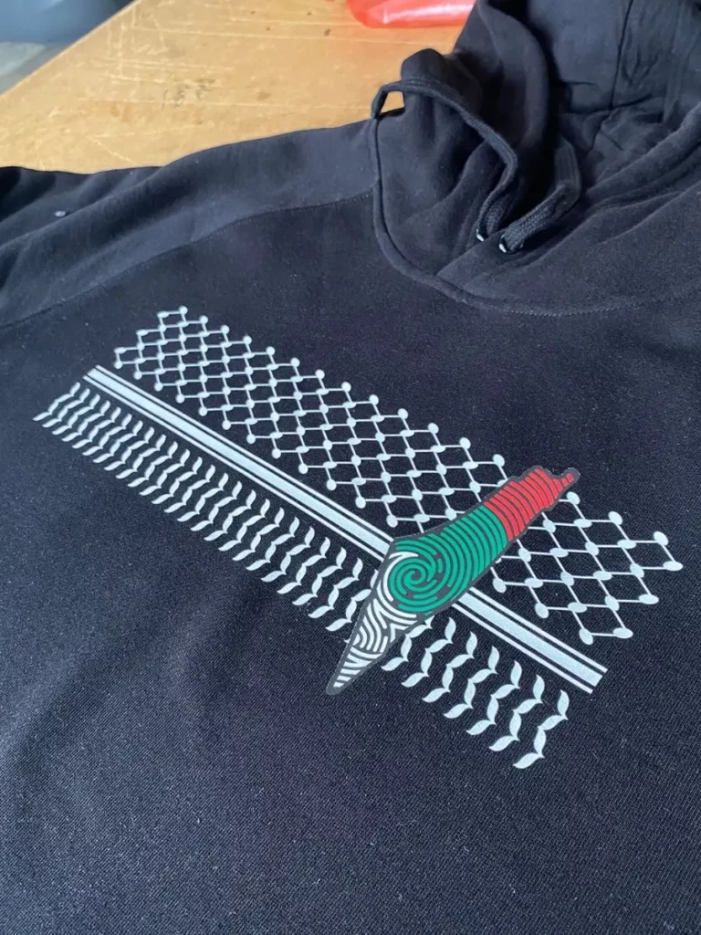 Spot Colour Print On Black Hoodie
