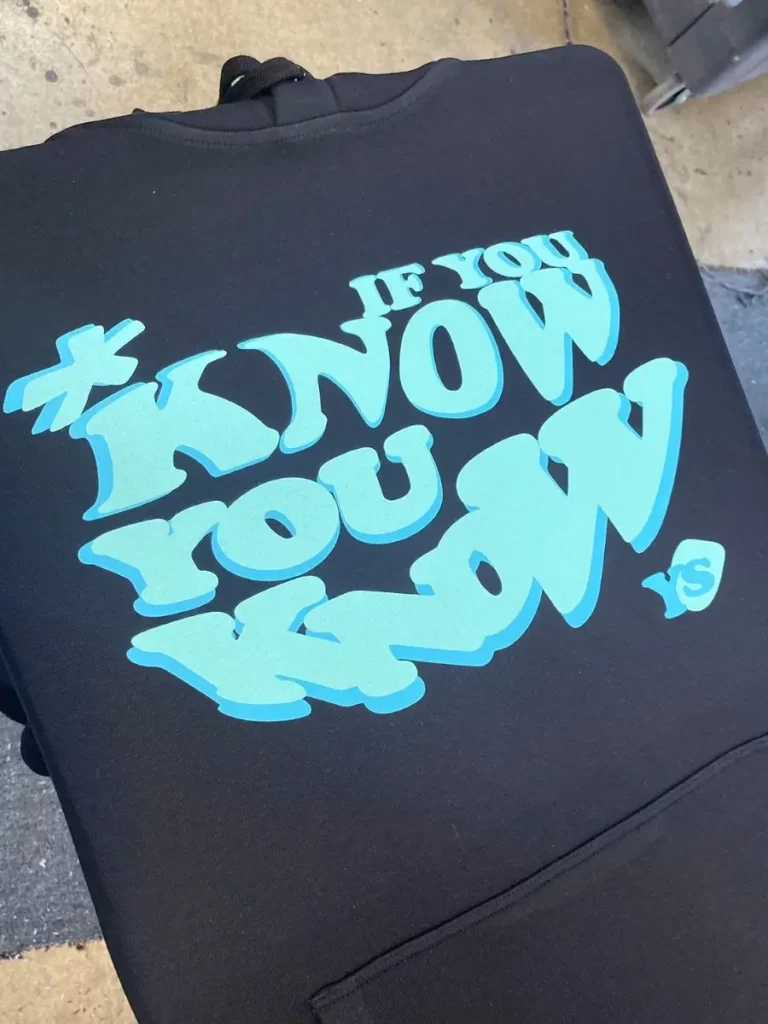 Blue Spot Colour Print On Hoodie