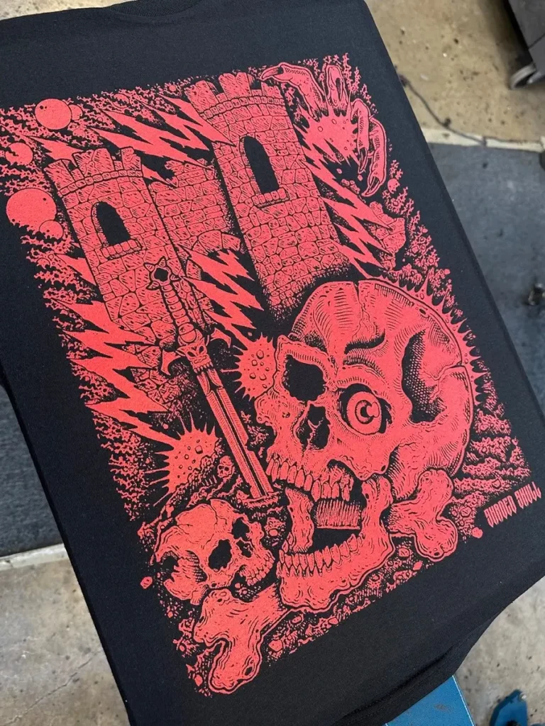Spot Colour Printed Black Shirt